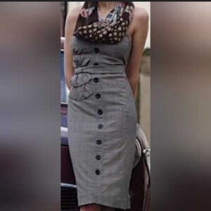 Floreat by Anthropologie plaid strapless, pencil dress